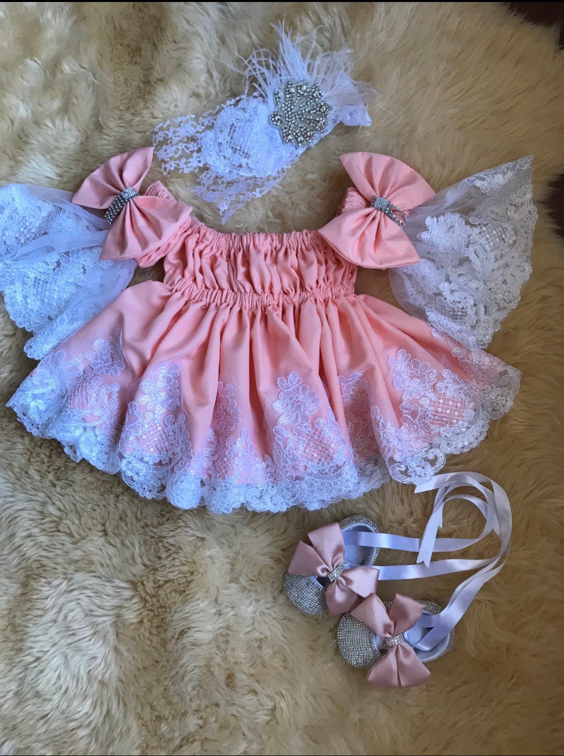 Girls Baby Doll Dress | Baby Girls Dress| Baby Girls | Peach Dress