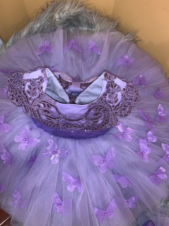 Butterfly dress for girls purple girls dress purple pageant dress