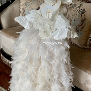 Federkleid für Baby Mädchen | Taufkleid | Taufkleid