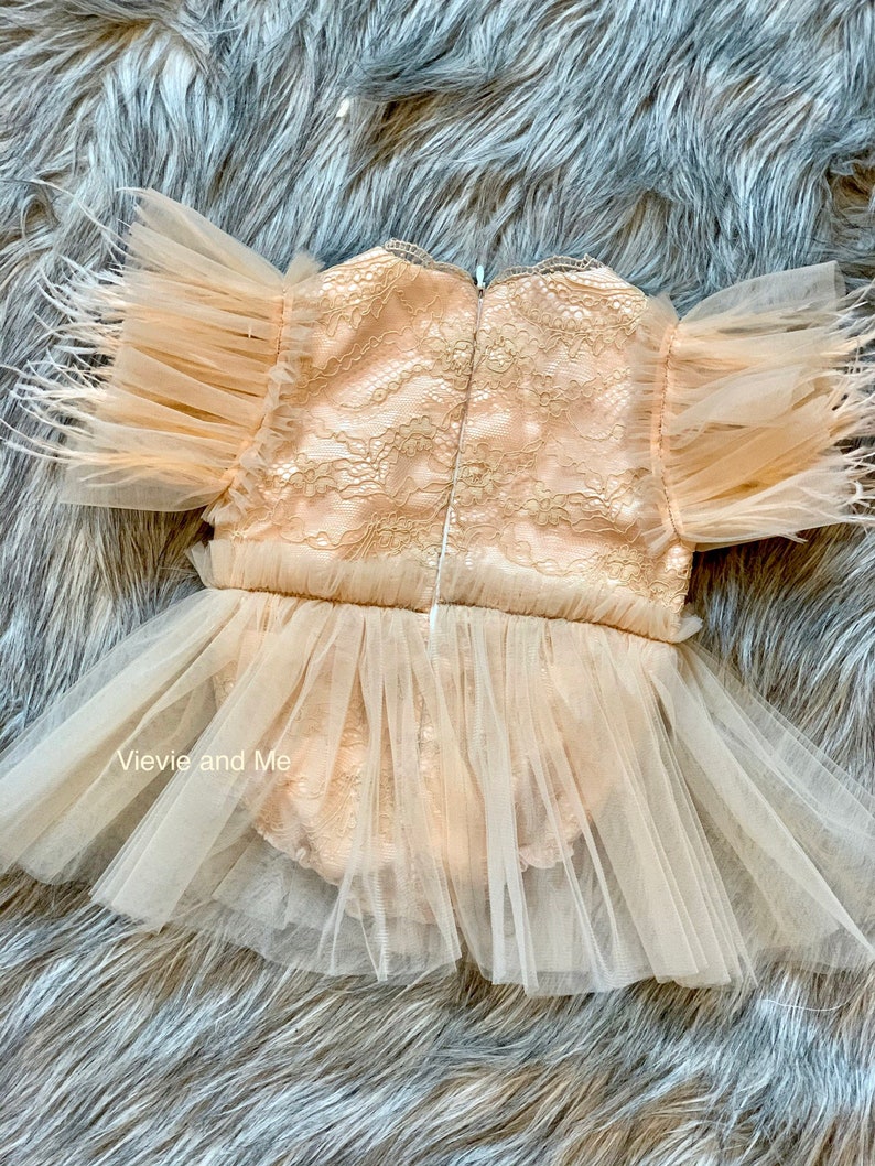 Girls ivory and lace romper feathers for girls lace romper