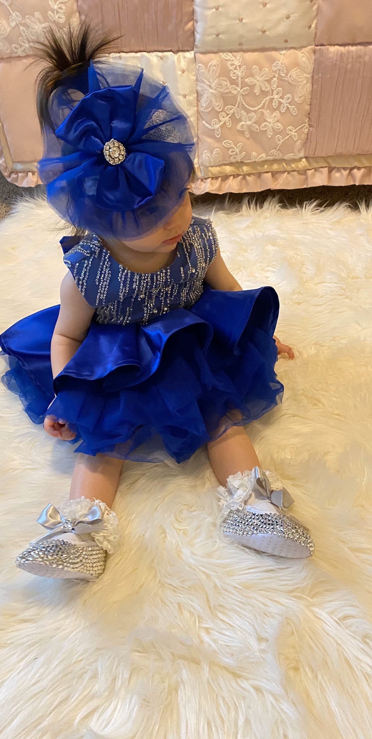 Royal blue little girl pageant clearance dress