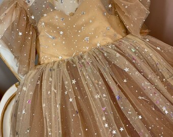 Star Dress for Girls | Magical Dress | Nude Dress | Birthday Dress |  Pageant Dress | Photography Dress - Etsy