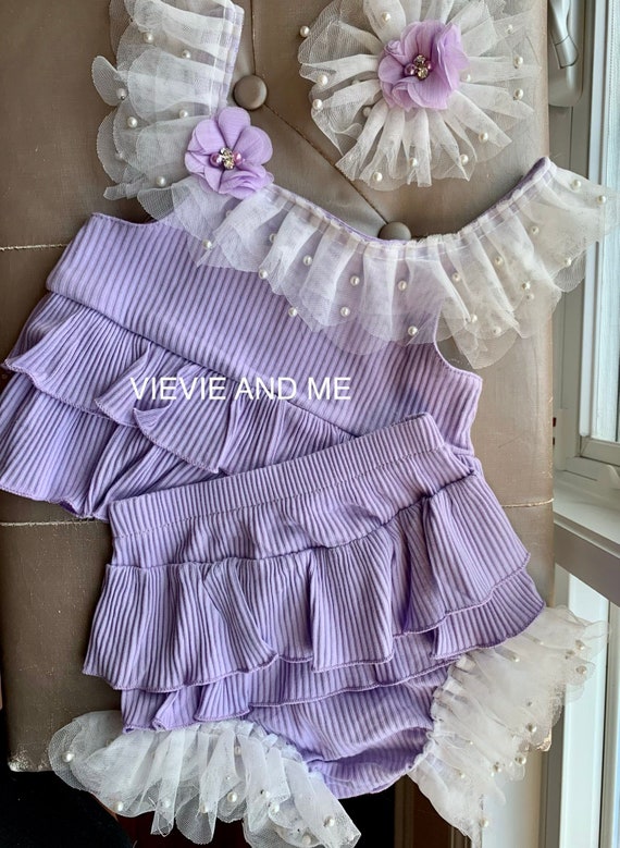 Purple Outfit for Baby Girl - Etsy