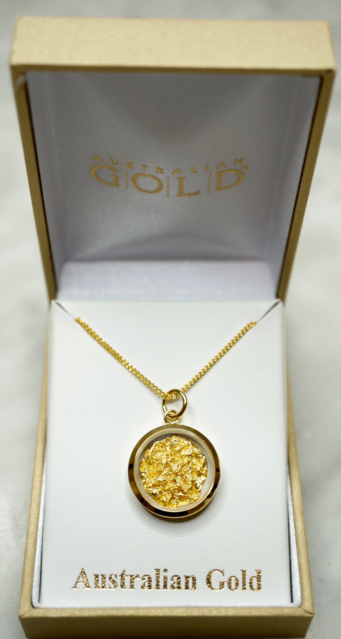 Australian 24 Carat Gold Leaf Pendant, Pendant, Gold Necklace