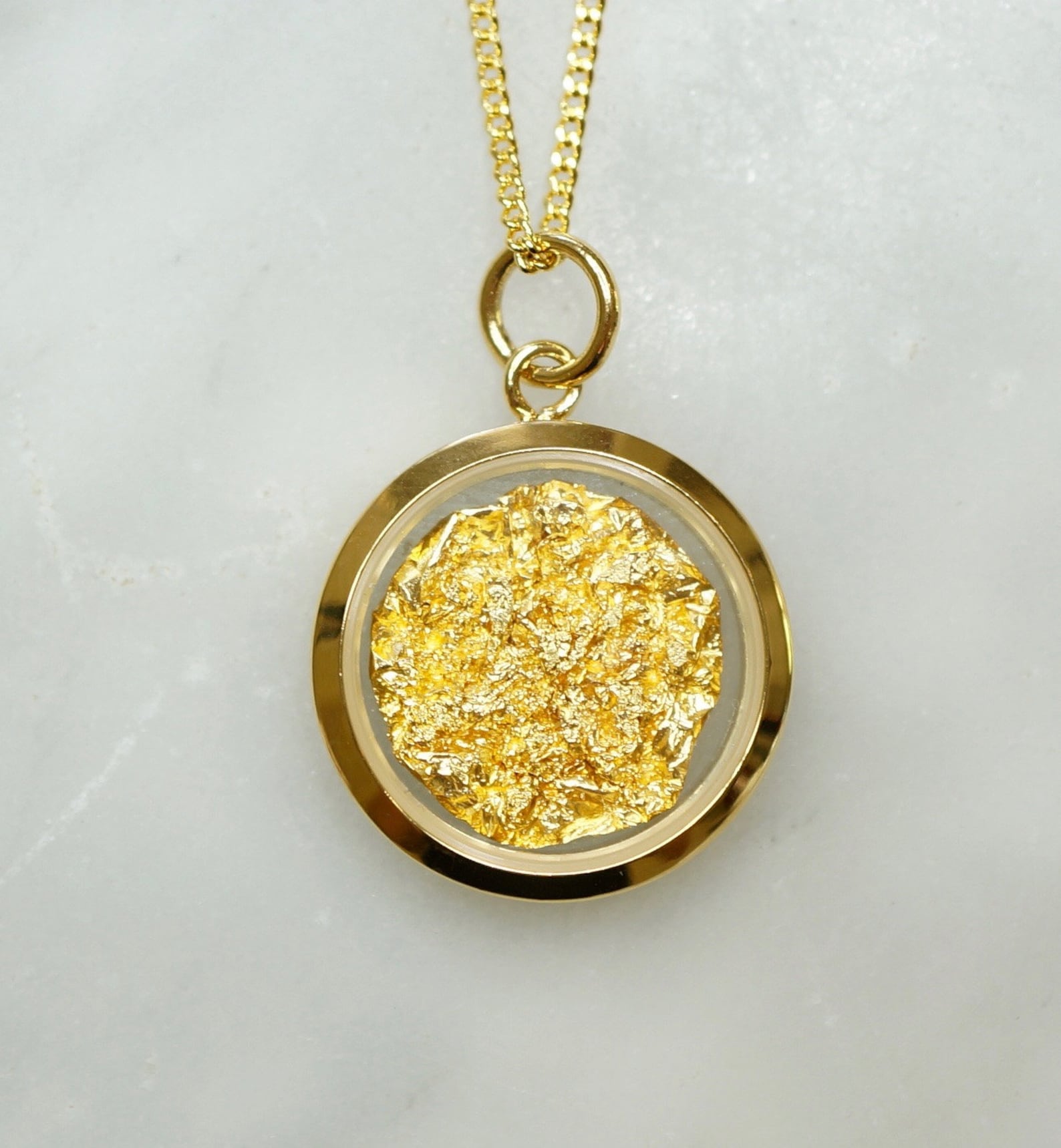 Australian 24 Carat Gold Leaf Pendant, Pendant, Gold Necklace 