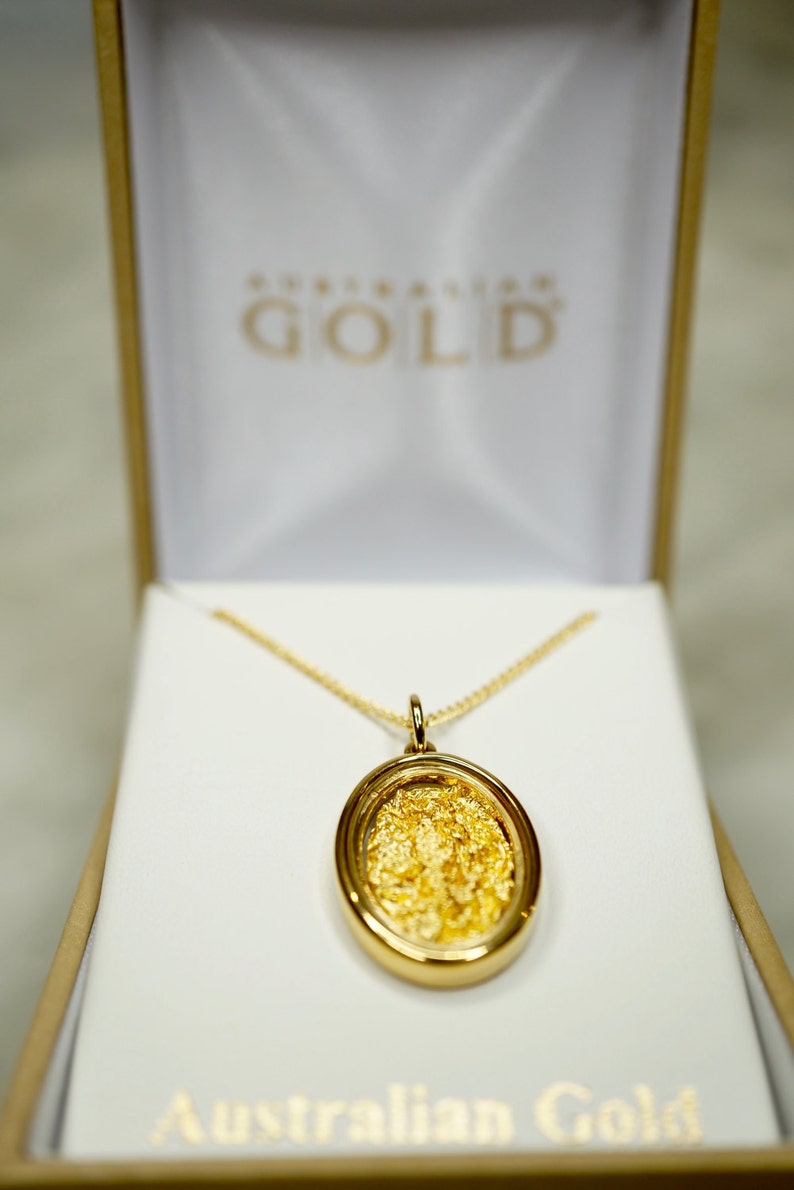 Australian 24 Carat Gold Leaf Pendant, Pendant, Gold Necklace