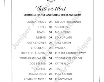 Engagement/Bridal Shower/Wedding Games