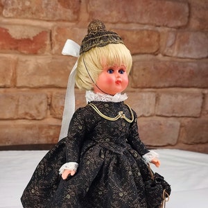 Collectible doll, vintage doll, folklore doll, retro dolls, vintage mid century hard plastic doll, folk doll, celluloid doll, antique doll