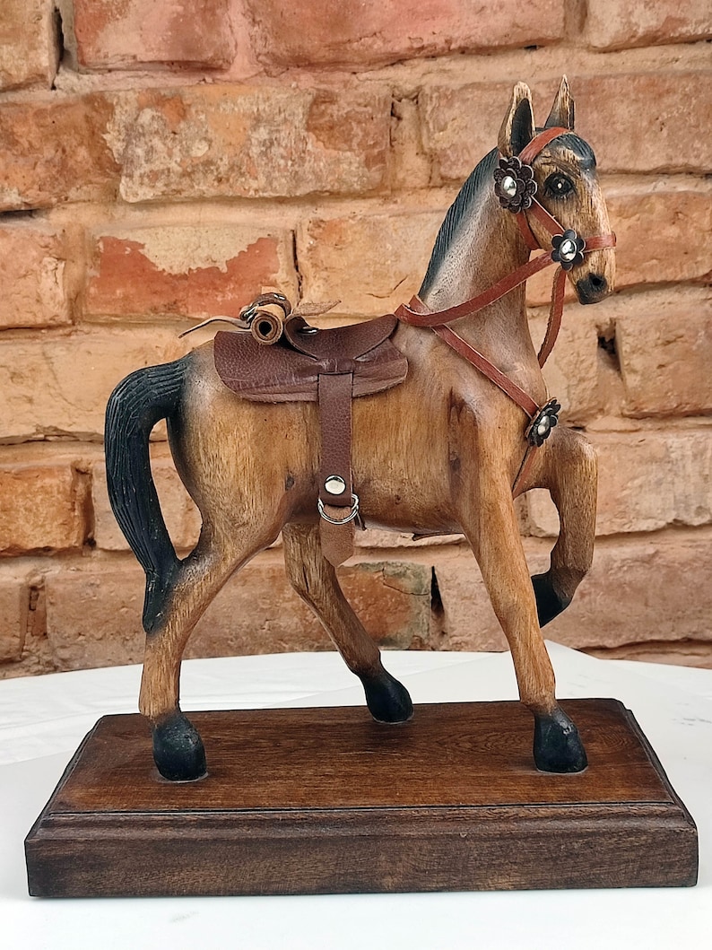 Large Carved Wooden Horse Sculpture, Horse Figurine, Horse Art