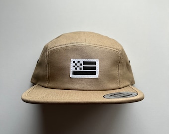Fast Things - Khaki/White, Flag 5 Panel Camp Hat