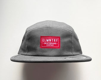 Elmntry - Grey/Red, Team 5 Panel Camp Hat