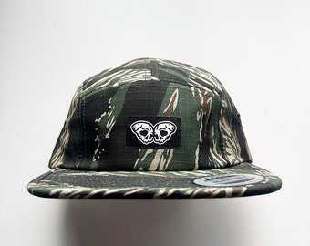 Strength & Heart - Tiger Camo/Black, 'Til Death Butterfly 5 Panel Camp Hat