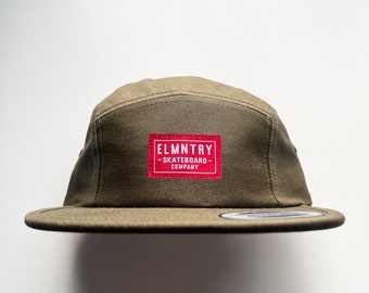 Elmntry - Olive/Red, Team 5 Panel Camp Hat