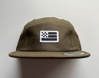 Fast Things - Olive/White, Flag 5 Panel Camp Hat