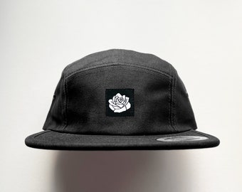 Strength & Heart - Black/Black, Rose 5 Panel Camp Hat