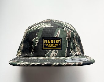 Elmntry - Tiger Camo/Black, Team 5 Panel Camp Hat