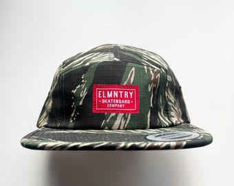 Elmntry - Tiger Camo/Red, Team 5 Panel Camp Hat