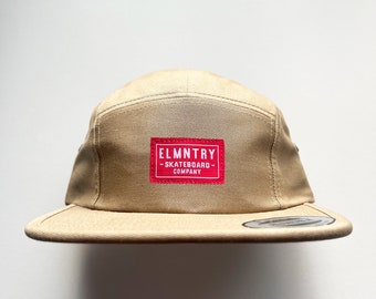 Elmntry - Khaki/Red, Team 5 Panel Camp Hat