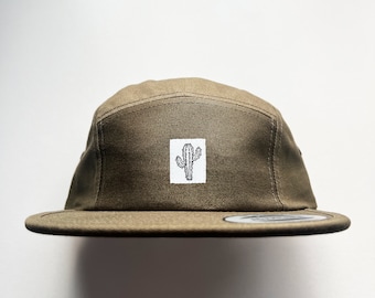 Elmntry - Olive/White, Cactus 5 Panel Camp Hat