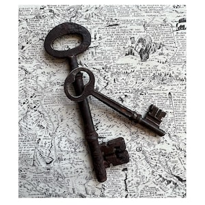 Antique Skeleton Keys Vintage Skeleton Keys Old Keys Set 2 Mismatched Pair Old Metal Keys R & E MFG CO New Britain Ct Made in the USA