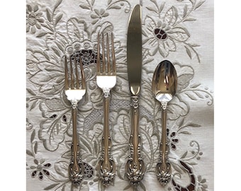 Vintage Sterling Flatware Vintage Gorham La Scala 4 Piece Single Place Setting 1964 Elegant Sterling Silver Tableware Vintage Hallmarks