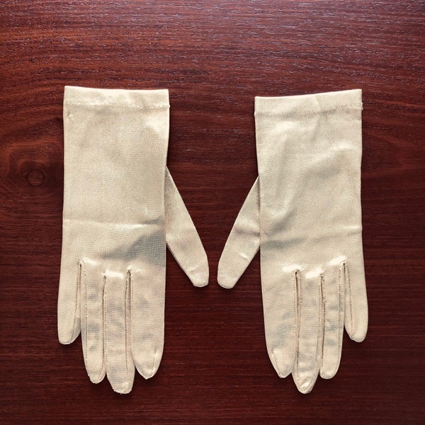 Vintage Gloves Women’s Gold Lamé Wrist Length Gloves Size Small Lady’s Dress Gloves Retro 1950s 1960s Vintage Fashion Women’s Accessories