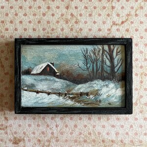 Dollhouse Miniature Painting Hand Painted Acrylic 1:12 Scale Art Dollhouse Framed Art Miniature Dollhouse One Inch One Foot Wall Decor