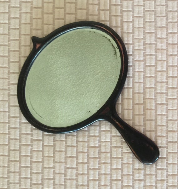Vintage Hand Mirror Antique Mirrors Held Mahogany Retro Vanity Dressing Table Brocante 1930s 1940s 1950s - Vintage Hand Held Mirrors Vintage Hand Mirror Antique Mirrors Held Mahogany Retro Vanity Dressing Table Brocante 1930s 1940s 1950s - Vintage Hand Held Mirrors
