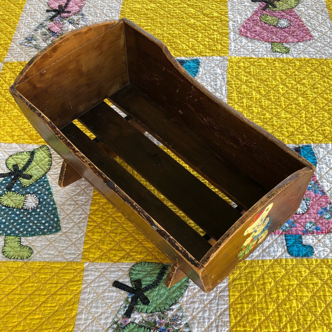 Vintage Baby Cradle Handmade Doll Cradle Wooden Rocking Cradle Etsy