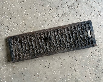 Architectural Salvage Antique Cast Iron Door Vintage Mail Slot Door Antique Commercial Secure Drop Door Ornate Metal Grate Wall Grate