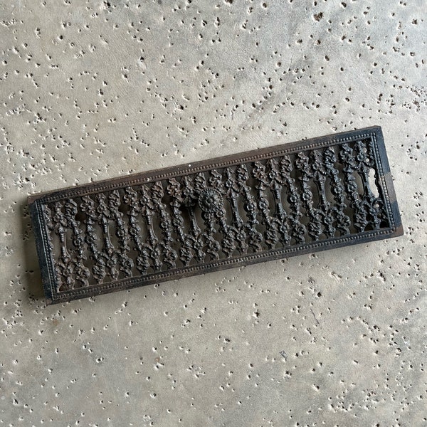 Architectural Salvage Antique Cast Iron Door Vintage Mail Slot Door Antique Commercial Secure Drop Door Ornate Metal Grate Wall Grate