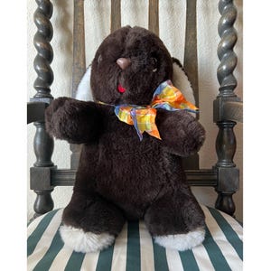 Vintage Stuffed Brown Bunny Floppy Eared Two Toned Bunny Plushie 1976 Gund Large Easter Bunny Vintage Bunny Rabbit Stuffie Stuffed Animal