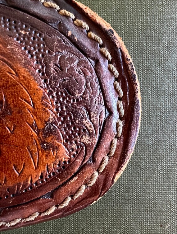Black Leather Belt with Eagle Buckle