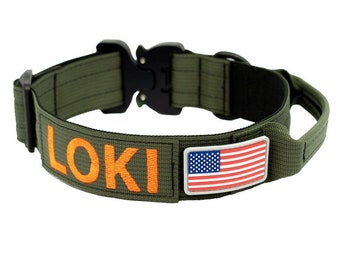 Personalized Metal Buckle Dog Collar With Handle