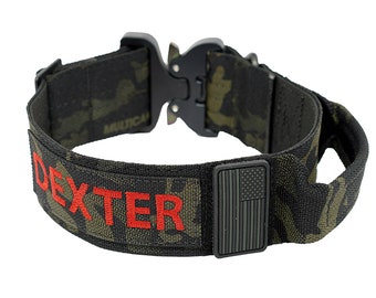 2" Extreme Personalized Tactical Dog Collar with Grab Handle