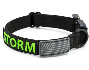 Collar táctico extremo personalizado para perros de 1" con hebilla de metal