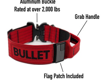 2" Extreme Personalized Tactical Dog Collar with Grab Handle