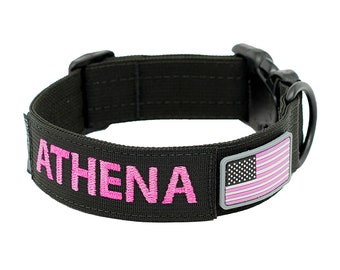 1.5" Personalized Tactical Dog Collar with Plastic Buckle