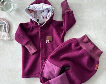 Set Walkjacke und Walkhose, Walkanzug Schurwolle Wollwalk Walkloden