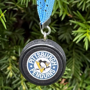 Cadeau personnalisé d&#39;ornement de mini rondelle de hockey