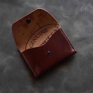 Horween shell cordovan Pouch Wallet , shell cordovan leather minimalist snap pouch card case