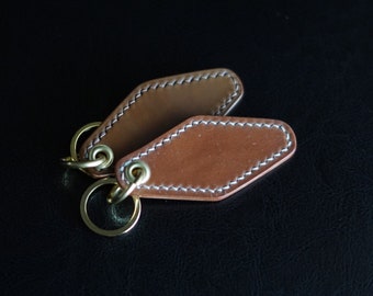 Horween Shell Cordovan keychain , handmade shell cordovan leather hotel  key fob