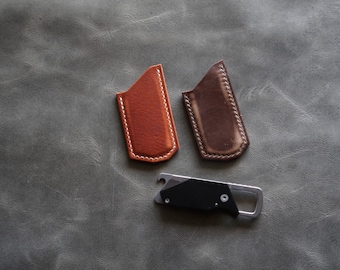 Knivslida, Horween knivslida i läder, passar Kershaw pubkniv, friktionsmappknivslida, fickknivslida