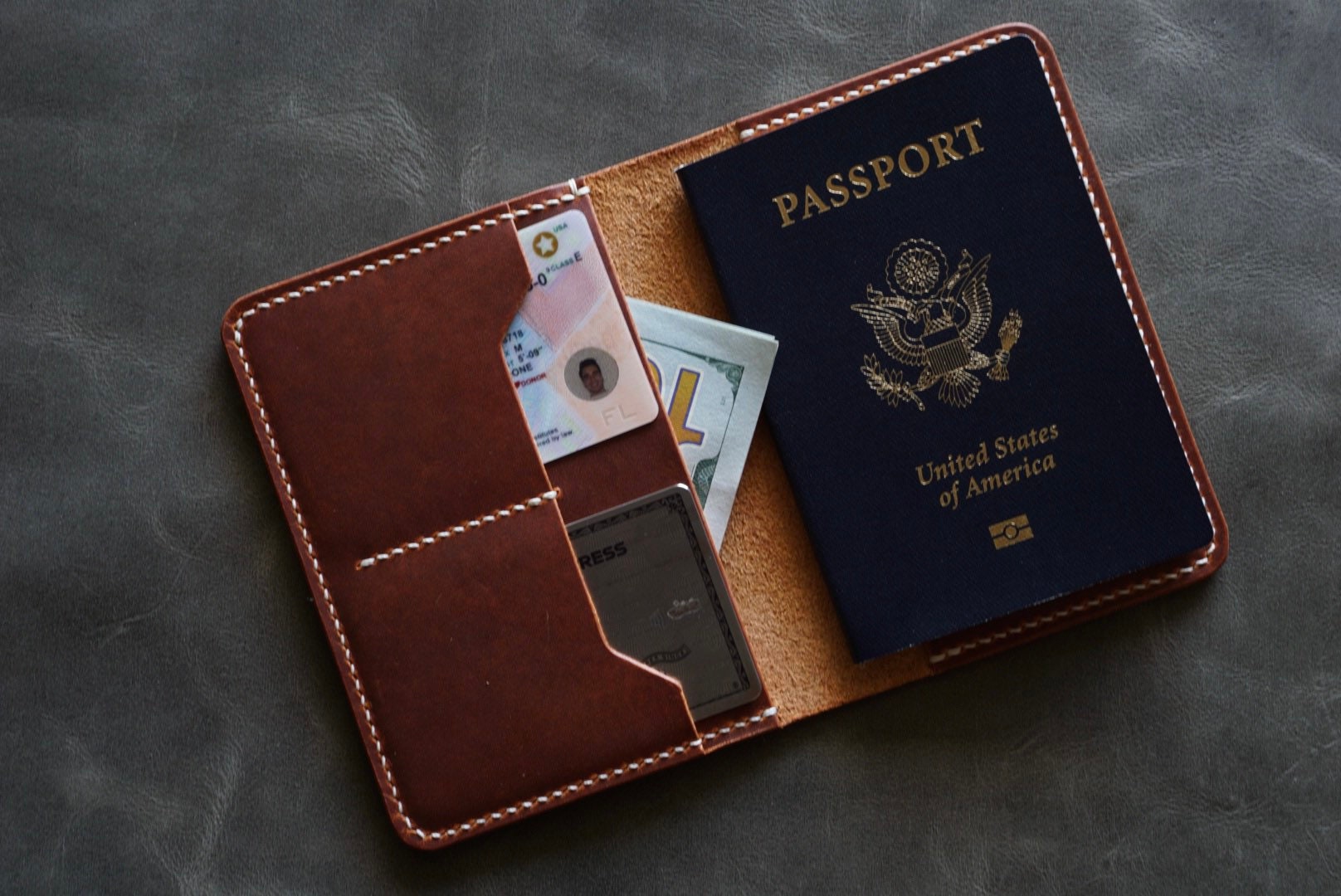 Leather Passport Wallet Horween Leather Dublin Passport Cover Handmade Leather Passport Case