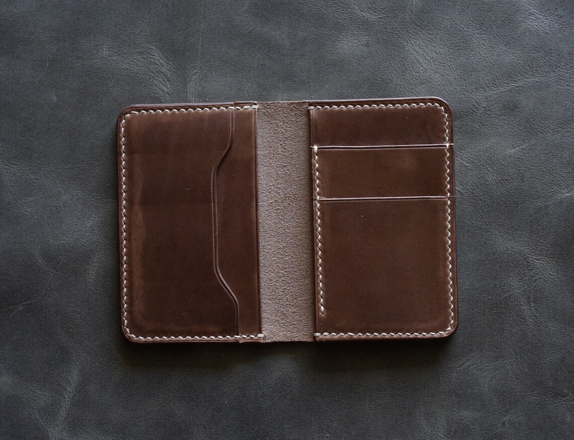 Horween Leather Men's Compact Wallet | Chromexcel Leather Card Holder ...