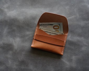 Flap wallet, handmade leather pouch wallet, minimalist card holder, slim wallet, flap pouch wallet, Italian leather wallet