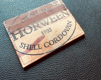 Shell Cordovan wallet, Horween shell cordovan slim card holder, Horween leather wallet