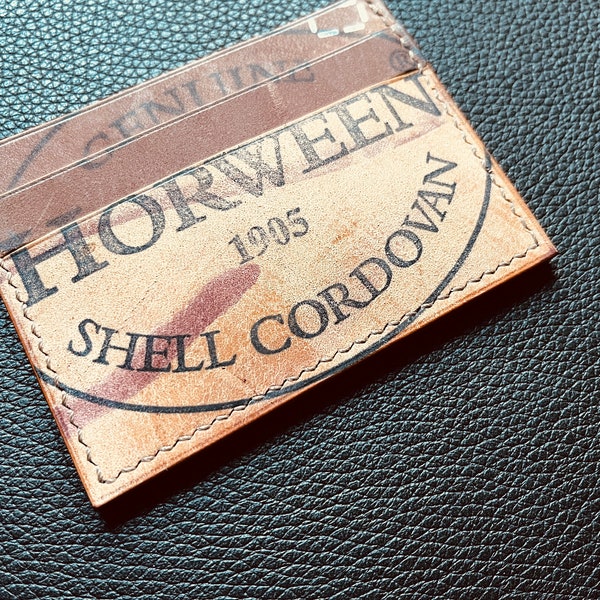 Shell Cordovan wallet, Horween shell cordovan slim card holder, Horween leather wallet