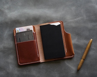 Italian Leather Notebook Wallet | Handmade Notebook Wallet | Moleskine Volant Journal Card Case