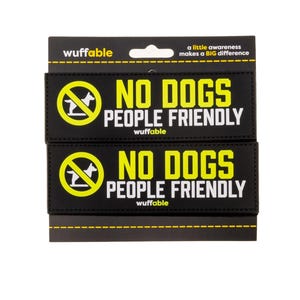 Geen honden, wel mensenvriendelijk - PVC tactische bewustmakingspatch | 15 x 5 cm, set van twee (2) patches